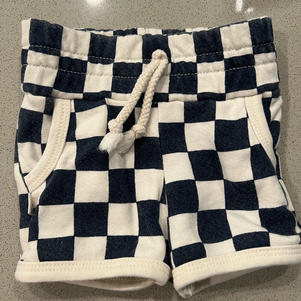 Childhoods Clothing 3-6 Months Blue Check Shorts
